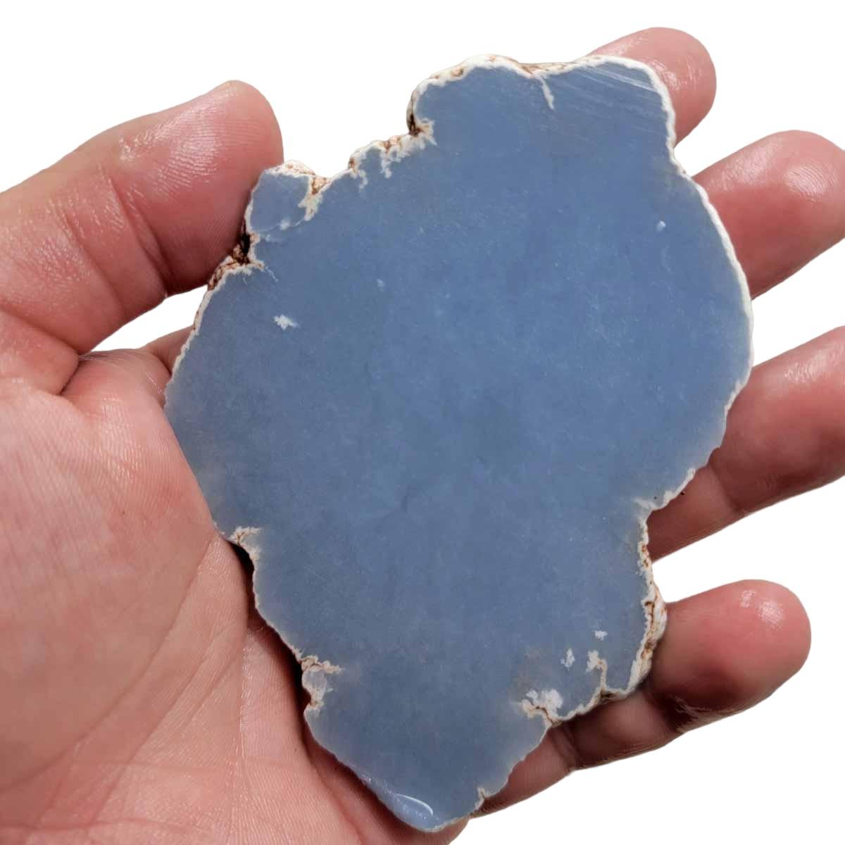 Glacial Blue Angelite Slab! Lapidary Stone Slab! - Lapidary Central