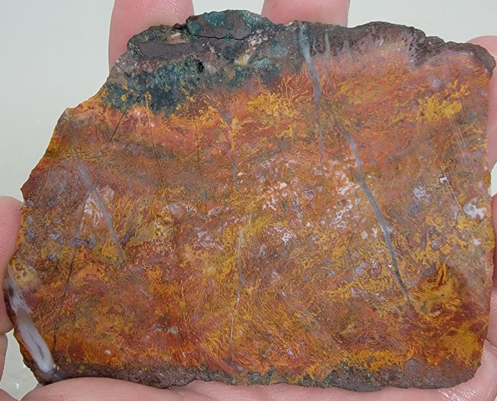 STUNNING Apple Valley Moss Agate Slab! Lapidary Stone Slab! - LapidaryCentral