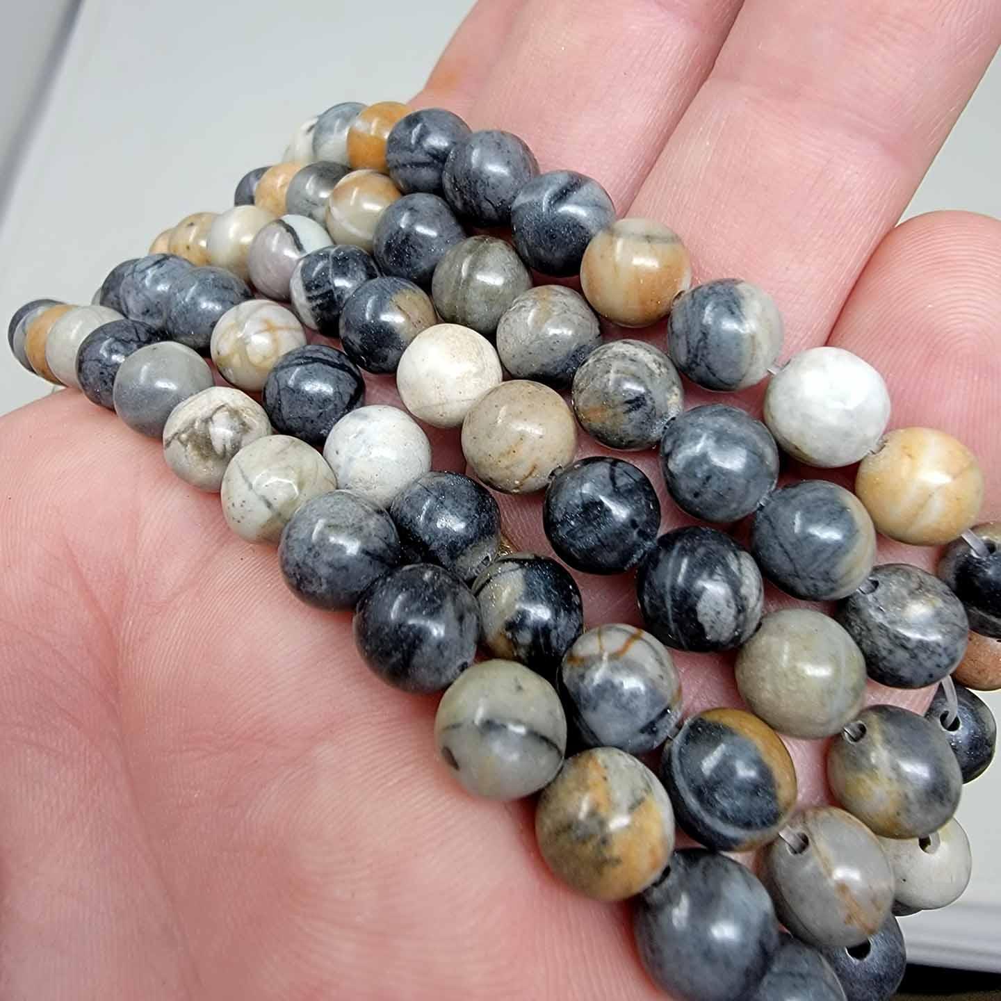 Picasso Jasper Marble 8mm Lapidary Bead 15 Inch Strand! - LapidaryCentral