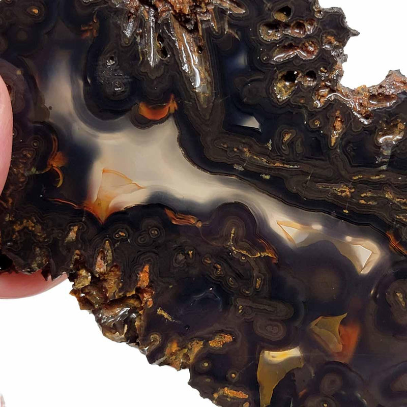 Black Brazilian Agate Slab!  Lapidary Stone Slab! - LapidaryCentral