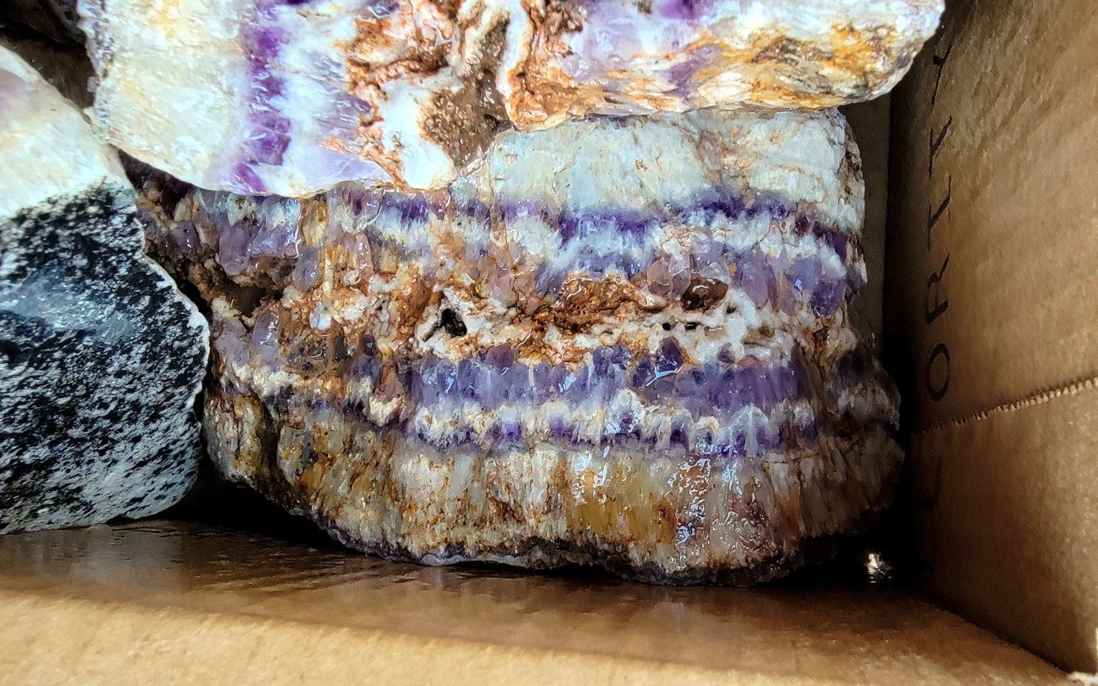 Mexican Chevron Amethyst Cutter Rough Flatrate! - LapidaryCentral