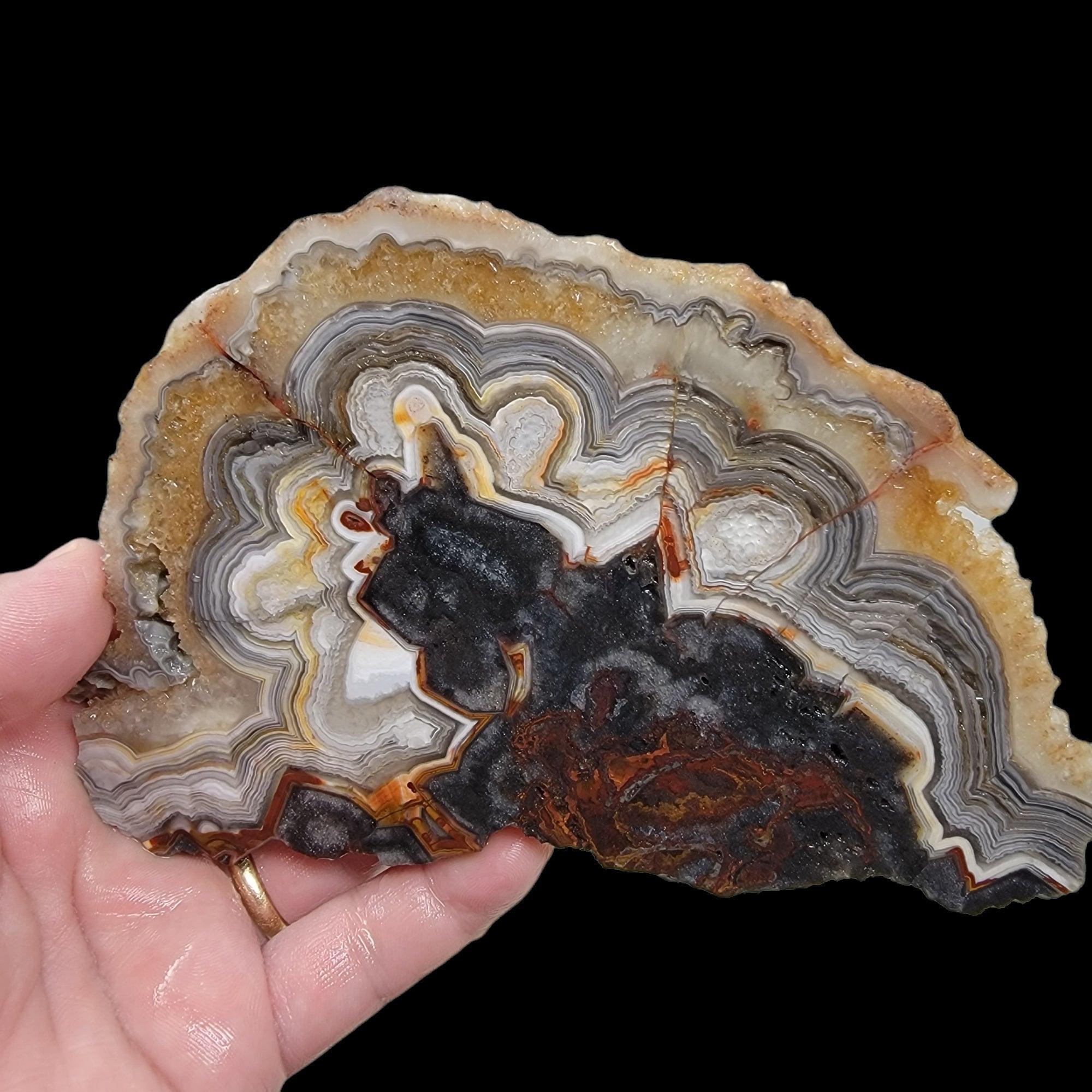 Old Vein Crazy Lace Agate Slab!  Lapidary Stone Slab! - LapidaryCentral