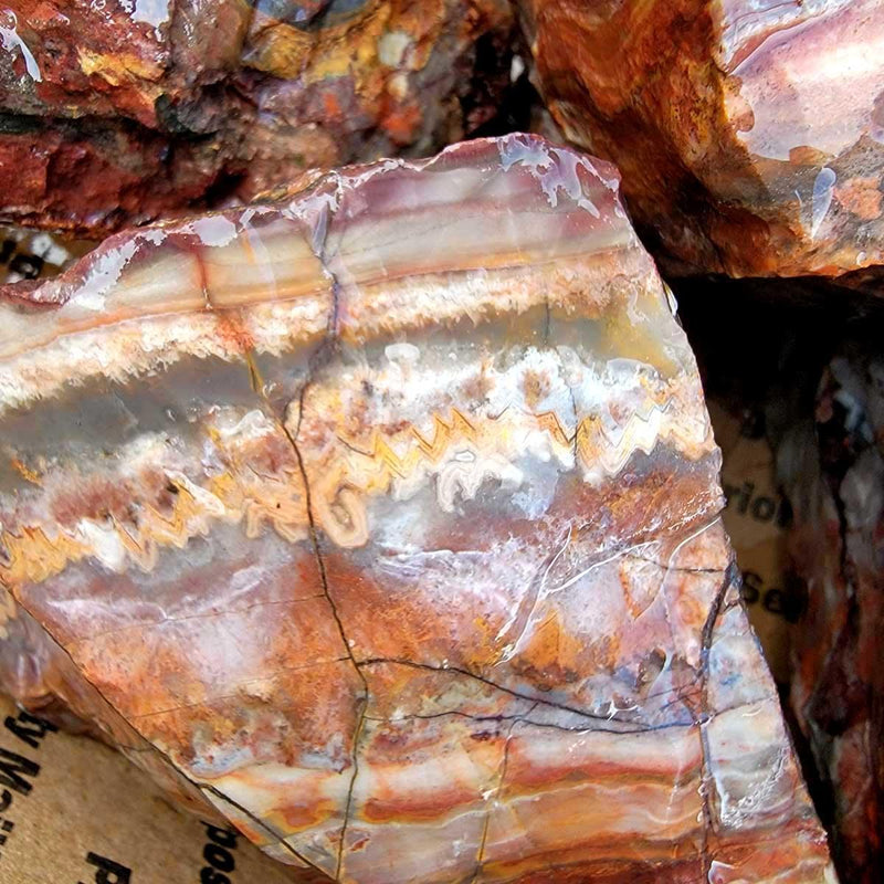 Sarape Jasper Cutting Rough Flatrate!  Great Lapidary Cutting Rough Box! - LapidaryCentral