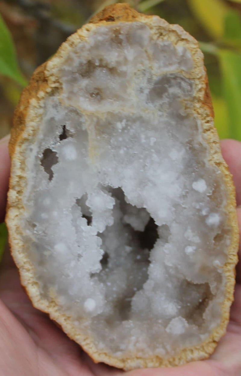 Cut moroccan geode half!  stunning display! - LapidaryCentral