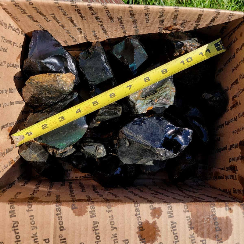 Mexican Jalisco Rainbow Obsidian Cutting Tumbler Rough Box! - Lapidary Central