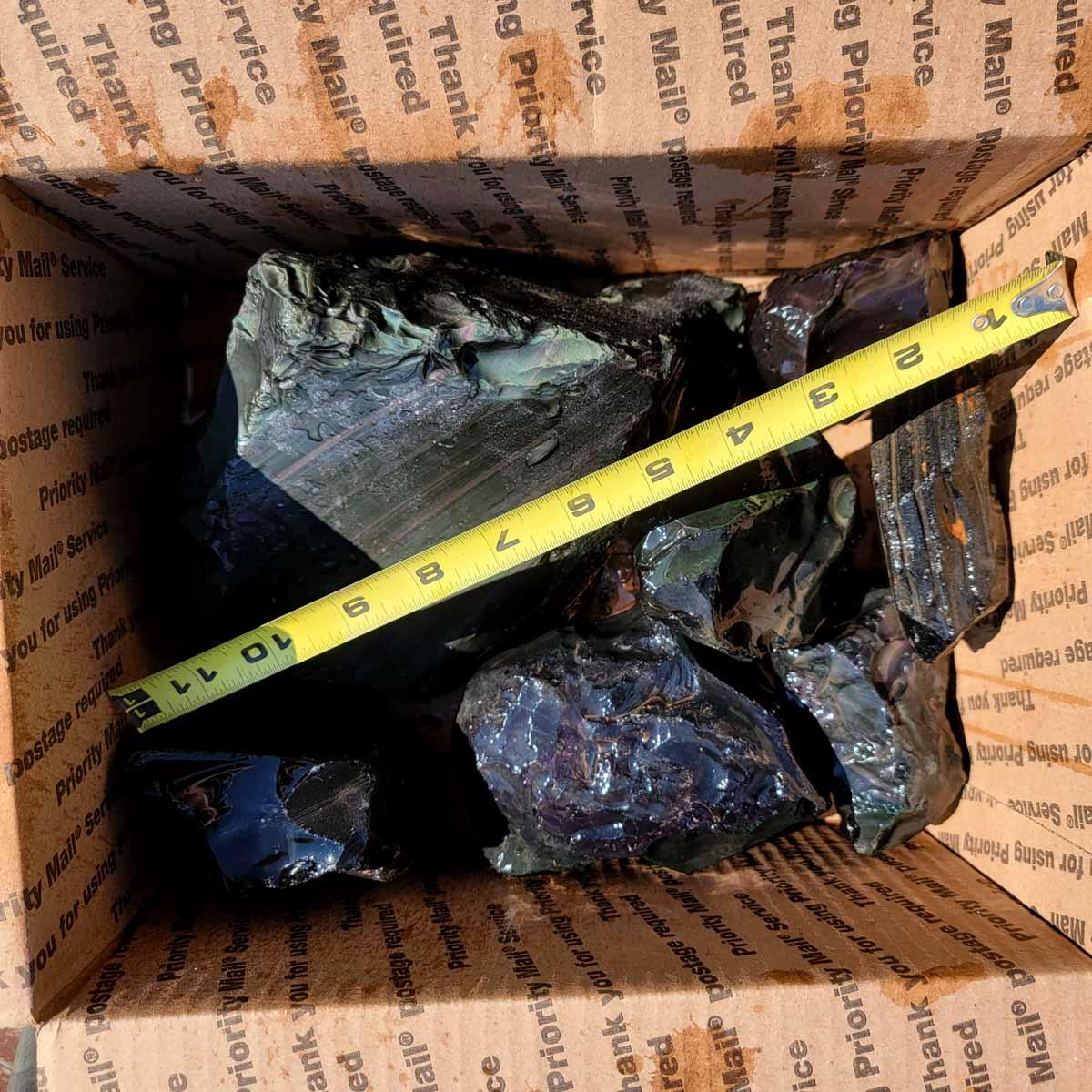 Mexican Jalisco Rainbow Obsidian Cutting Rough Box! - Lapidary Central