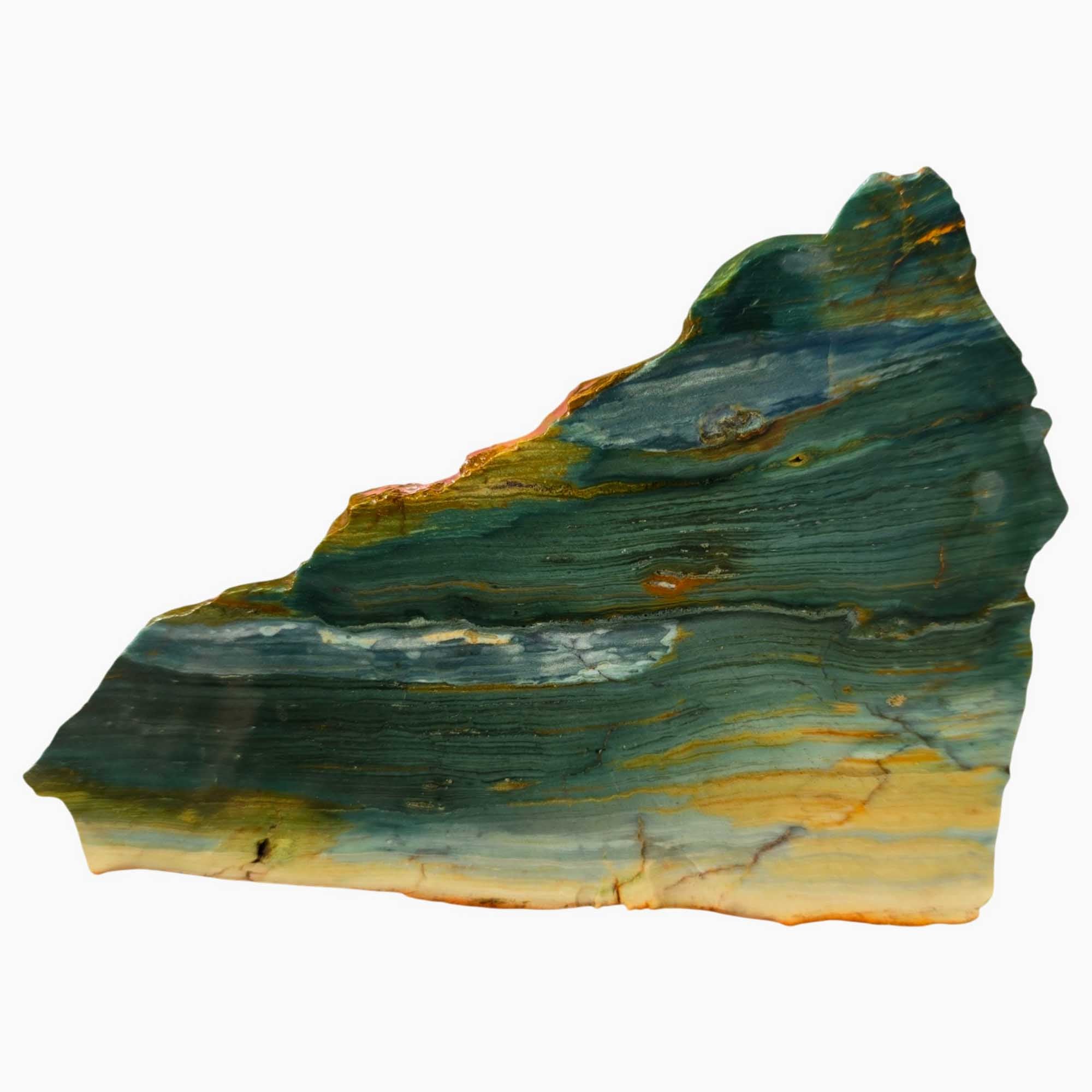 Gary Green Jasper Slab – Dark Light Brush Stroke Metamorphic – Oregon