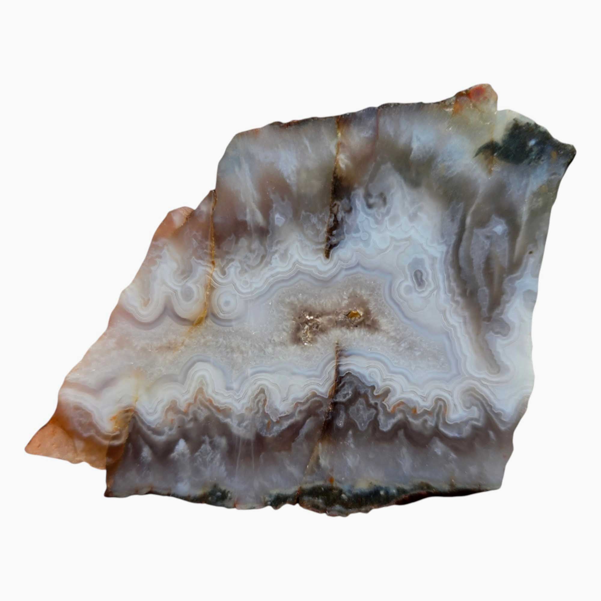 Ghost Seam Agate Slab – Eerie Fortification with Classic Moroccan Patterns