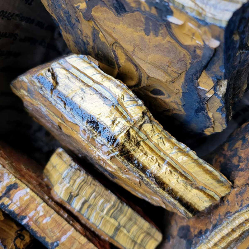 Golden Tiger Eye Cutting Rough Flatrate! - LapidaryCentral