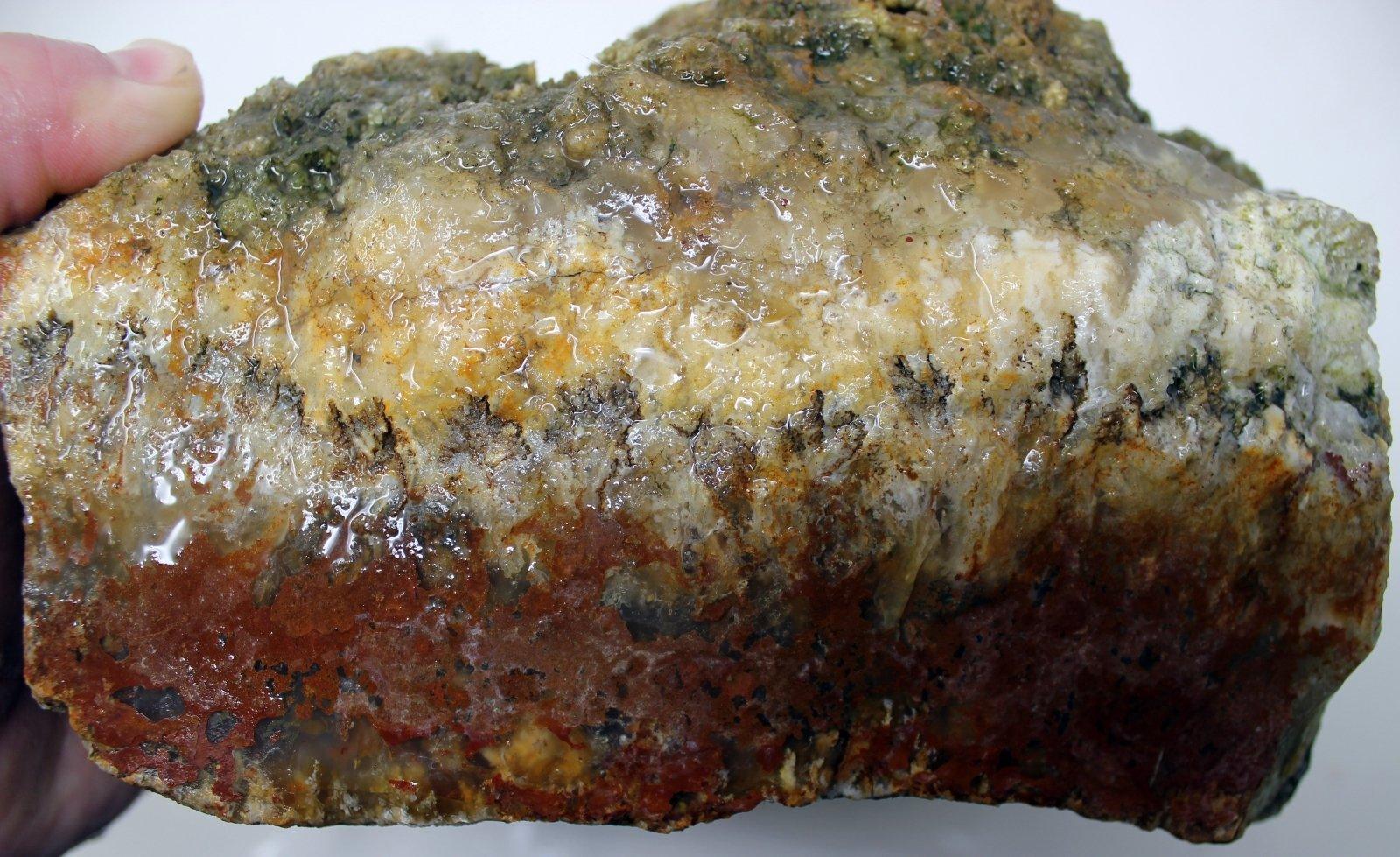 Large Graveyard Point Plume Agate Cutter Rough Chunk! - LapidaryCentral