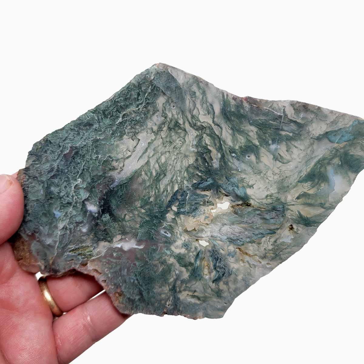 Horse Canyon Moss Agate Slab!  California Moss Agate! - LapidaryCentral