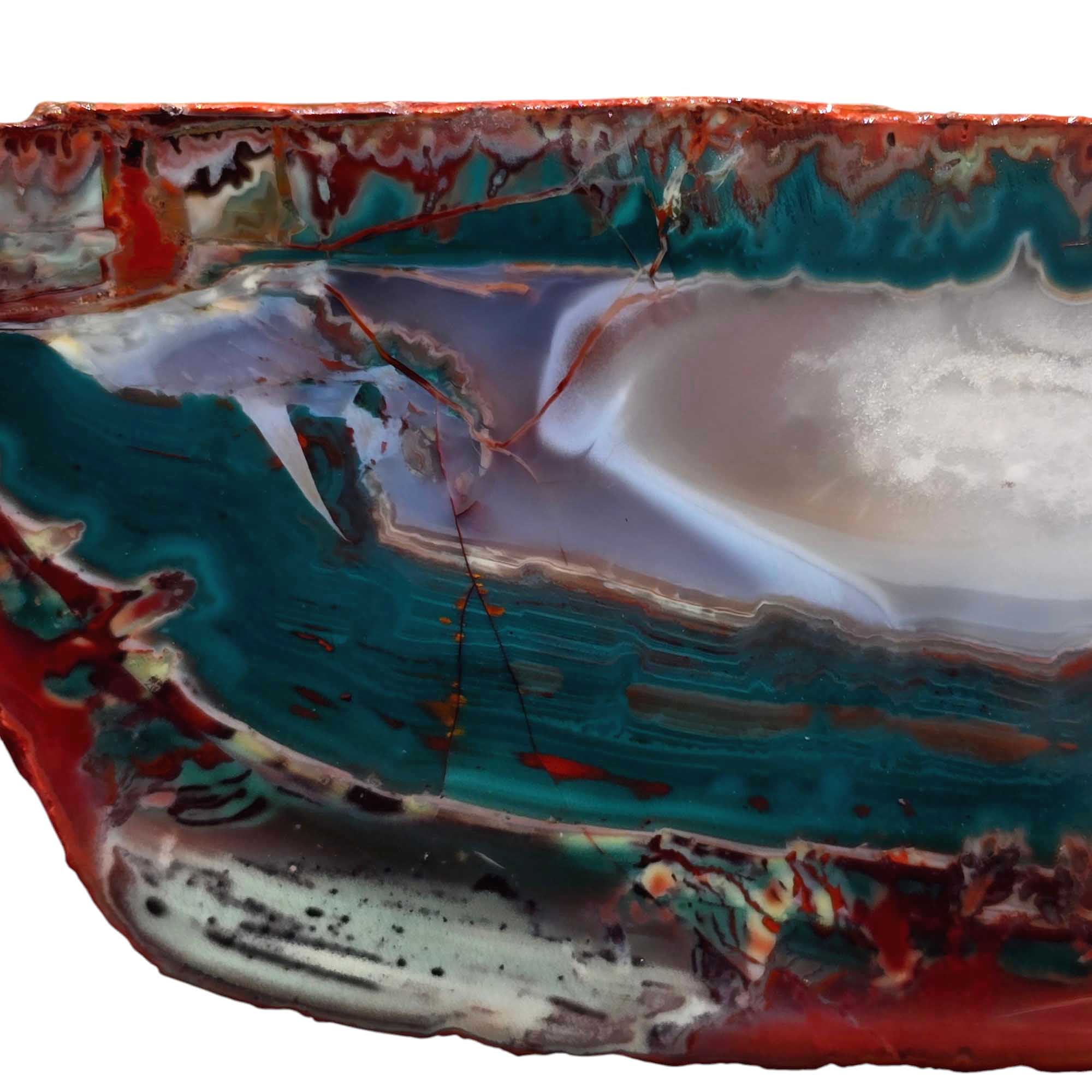 Idaho Sunset Jasper Slab – Creamy Bright Green Lapidary Stone for Cabbing