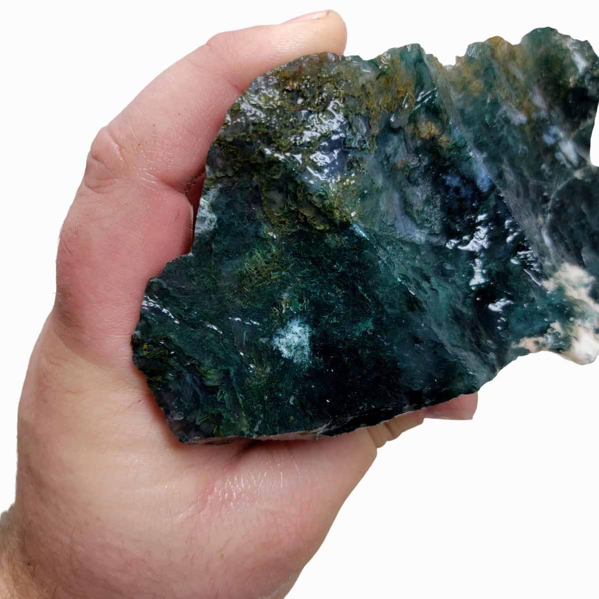 India Tree Moss Agate Cutting Rough Chunk! - Lapidary Central