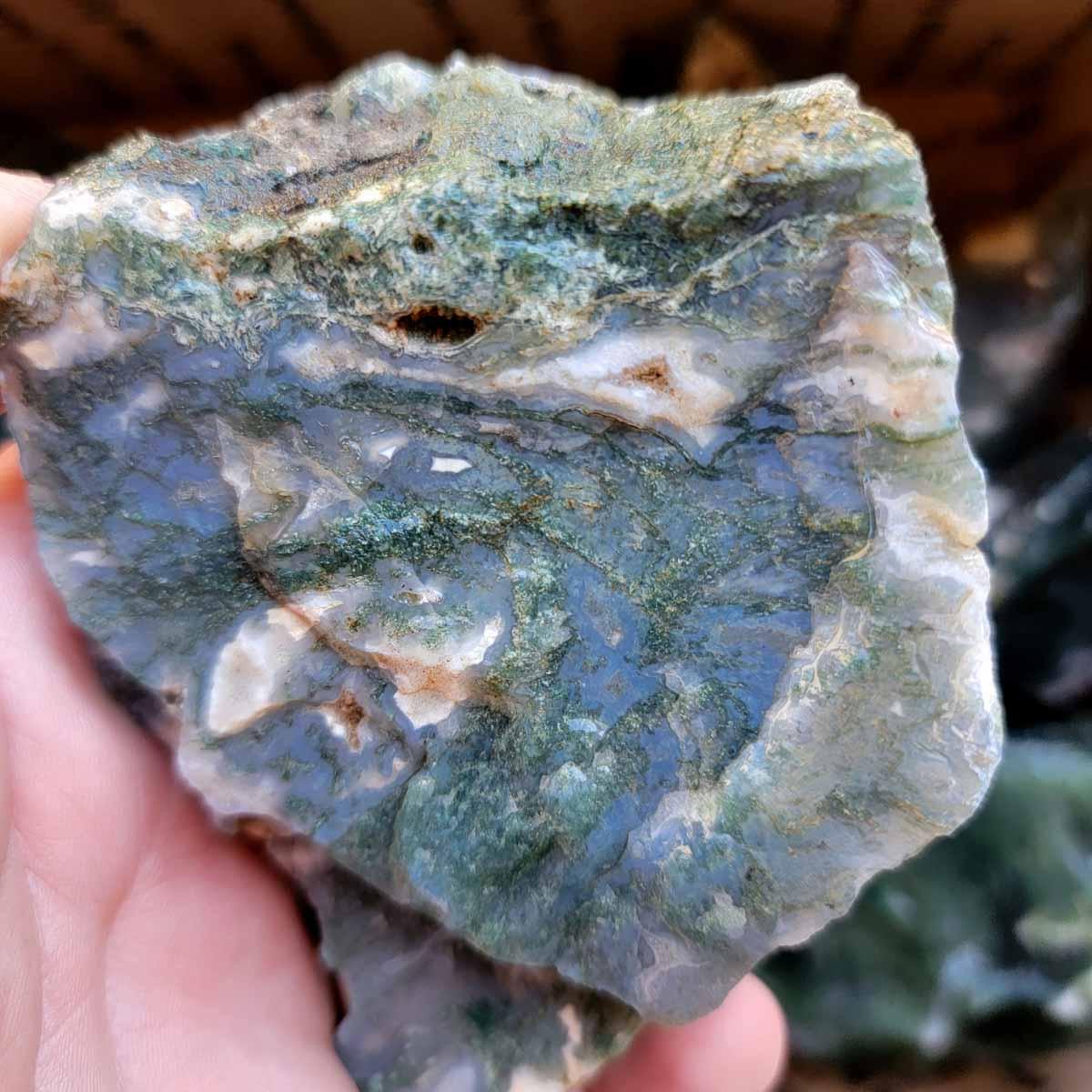 India Tree Moss Agate Trimming Tumbling Rough Flatrate! - Lapidary Central