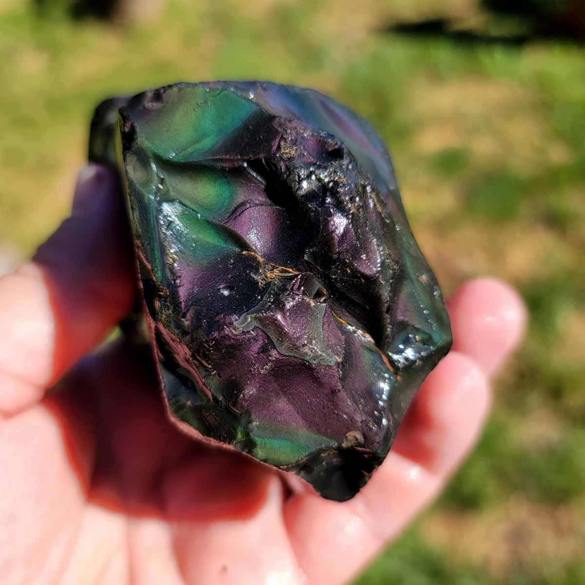 Mexican Jalisco Rainbow Obsidian Rough Chunk! - Lapidary Central