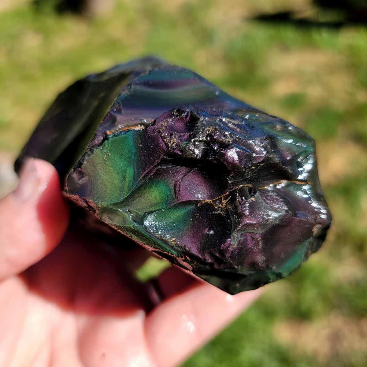 Mexican Jalisco Rainbow Obsidian Rough Chunk! - Lapidary Central