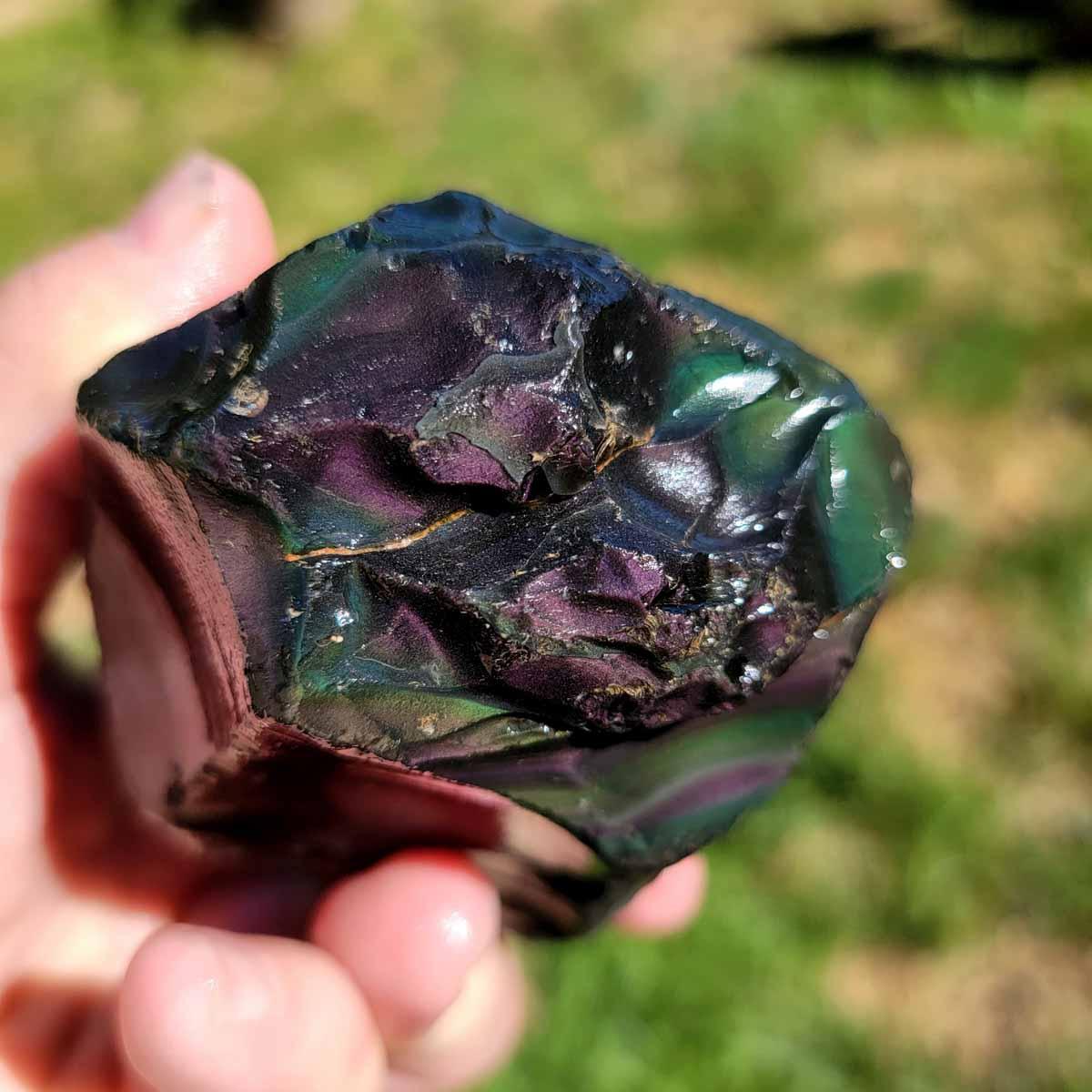 Mexican Jalisco Rainbow Obsidian Rough Chunk! - Lapidary Central