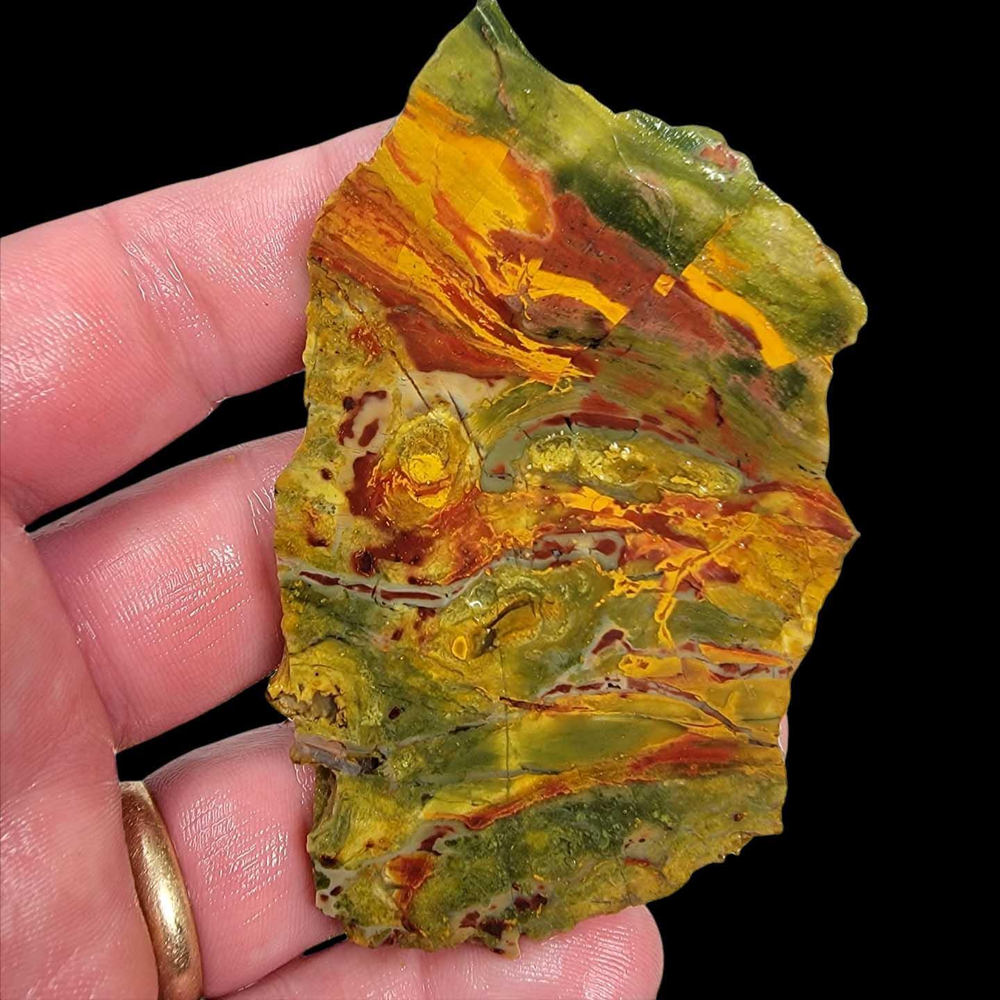 Pseudo Flame Kaleidoscope Jasper Slab!  Lapidary Stone Slab! - LapidaryCentral