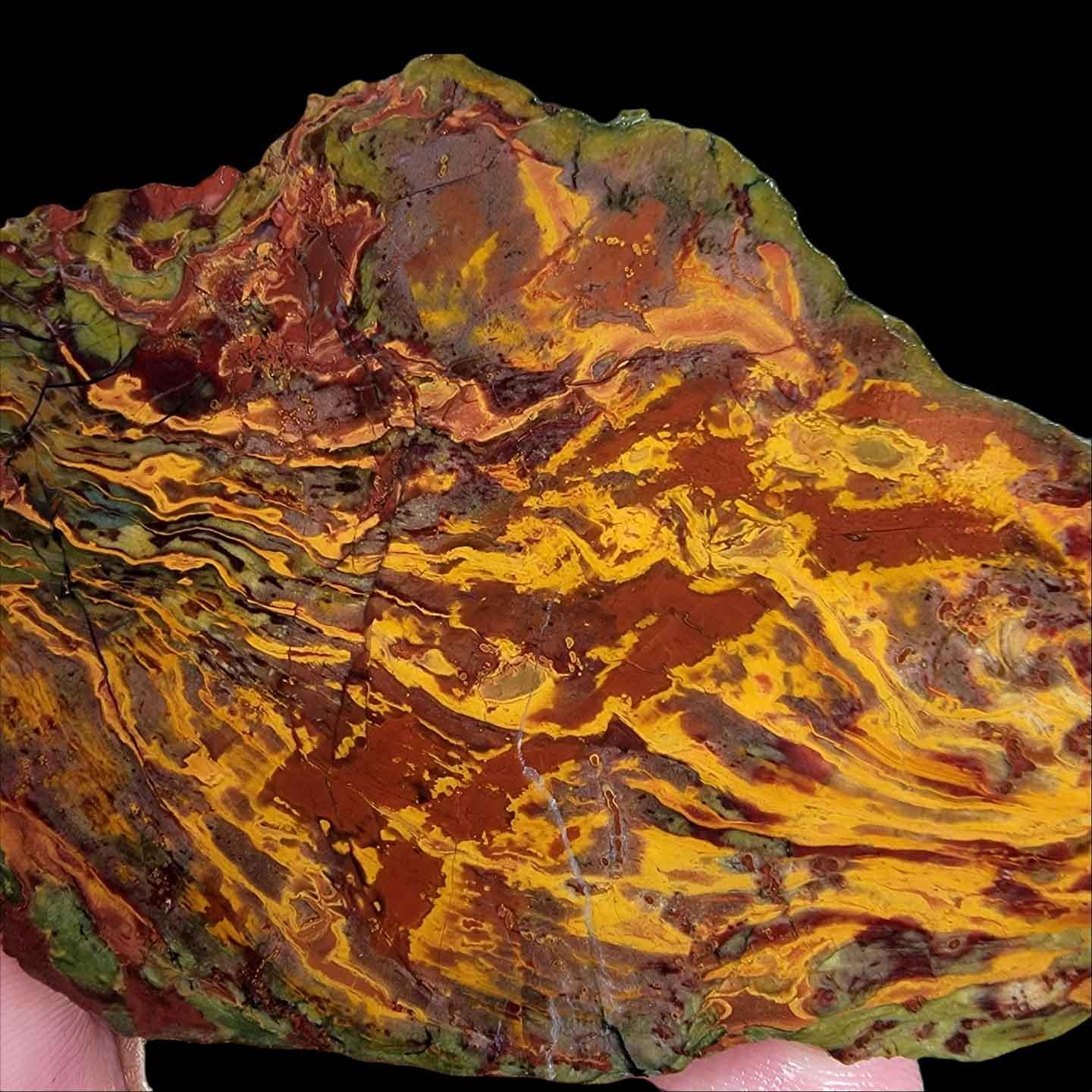 Gold Stripe Herringbone Kaleidoscope Jasper Slab!  Lapidary Stone Slab! - LapidaryCentral