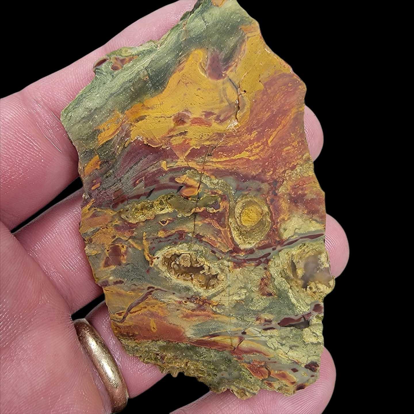 Pseudo Flame Kaleidoscope Jasper Slab!  Lapidary Stone Slab! - LapidaryCentral