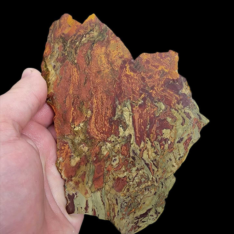 Pseudo Flame Kaleidoscope Jasper Slab!  Lapidary Stone Slab! - LapidaryCentral