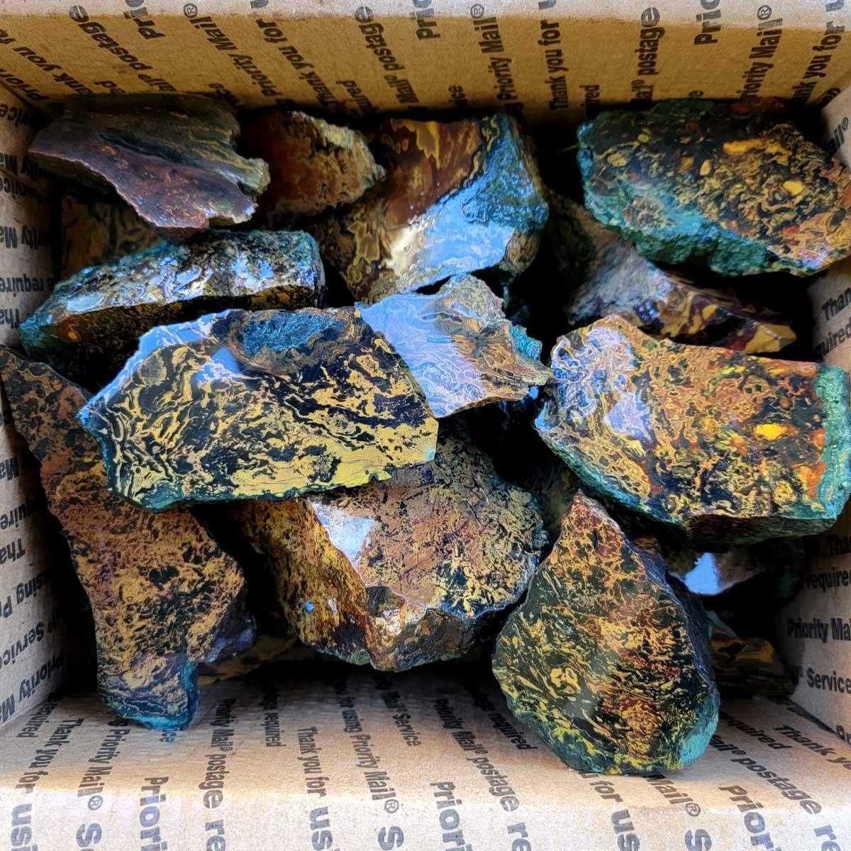 Overflowing High Grade Cut and Proven Kaleidoscope Jasper Flatrate! 24.5 lbs! - LapidaryCentral
