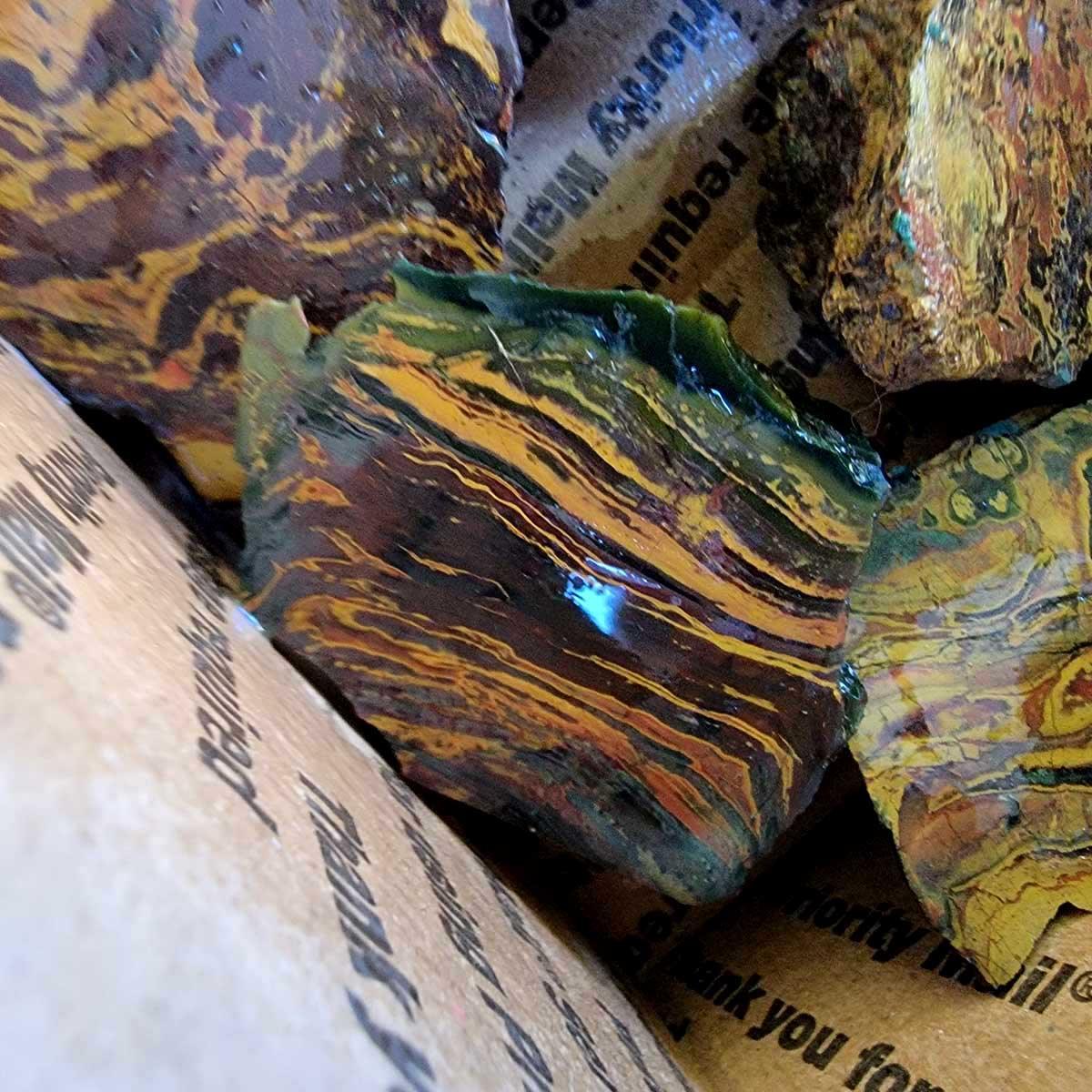 Overflowing High Grade Cut and Proven Kaleidoscope Jasper Flatrate! 24.5 lbs! - LapidaryCentral