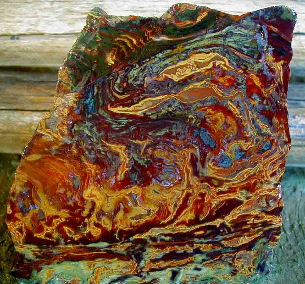 Kaleidoscope Jasper Mines Flame Variety Cut and Proven