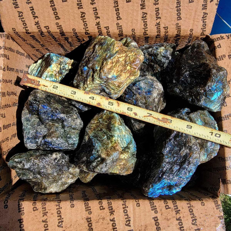 High Grade Labradorite Cutting Rough Batch with Great Flash! - LapidaryCentral