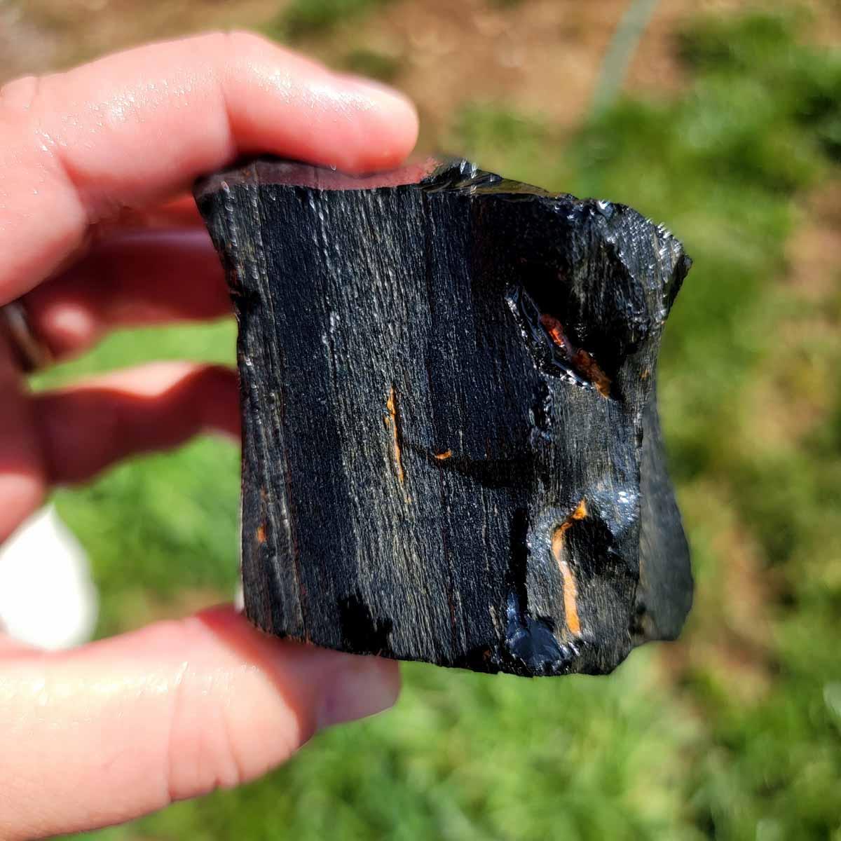 Highgrade Mexican Velvet Obsidian Rough Chunk! - Lapidary Central