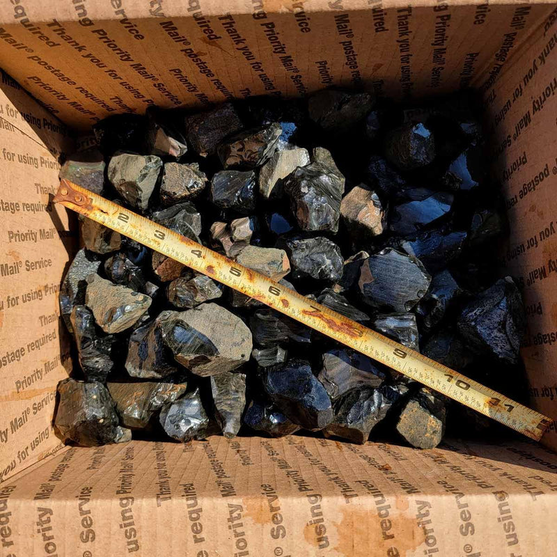 STUNNING Velvet Obsidian Rough Flatrate! - LapidaryCentral