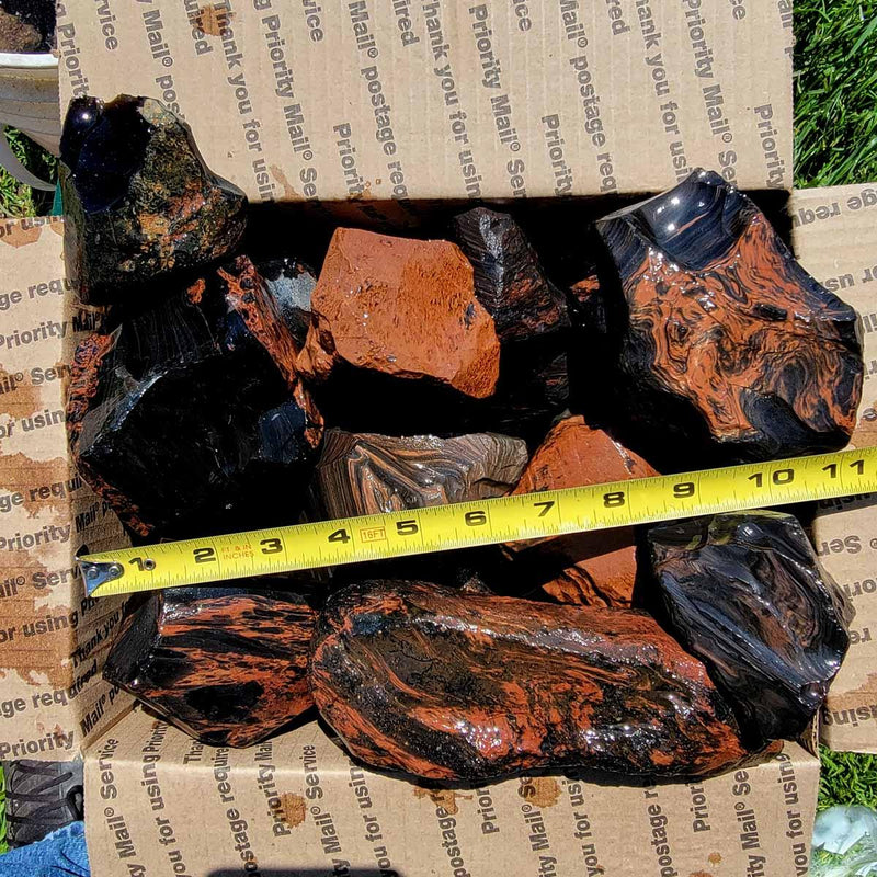 Tri-Flow Sheen Mahogany Mix Old Stock Oregon Obsidian Rough Flatrate! - Lapidary Central