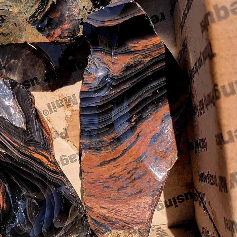 Tri-Flow Sheen Mahogany Mix Old Stock Oregon Obsidian Rough Flatrate! - Lapidary Central