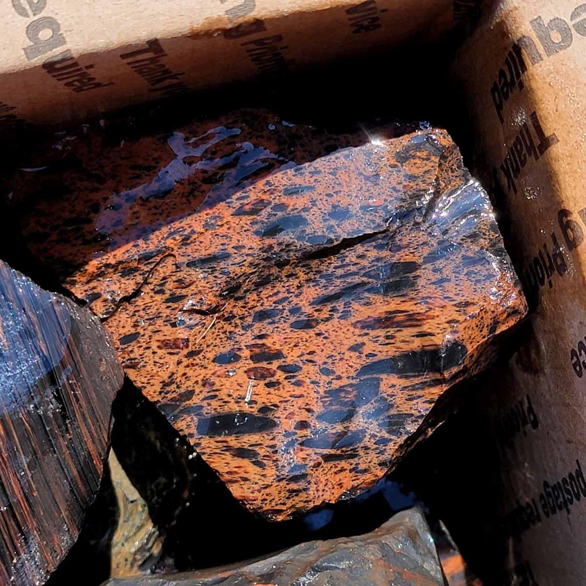 Tri-Flow Sheen Mahogany Mix Old Stock Oregon Obsidian Rough Flatrate! - Lapidary Central