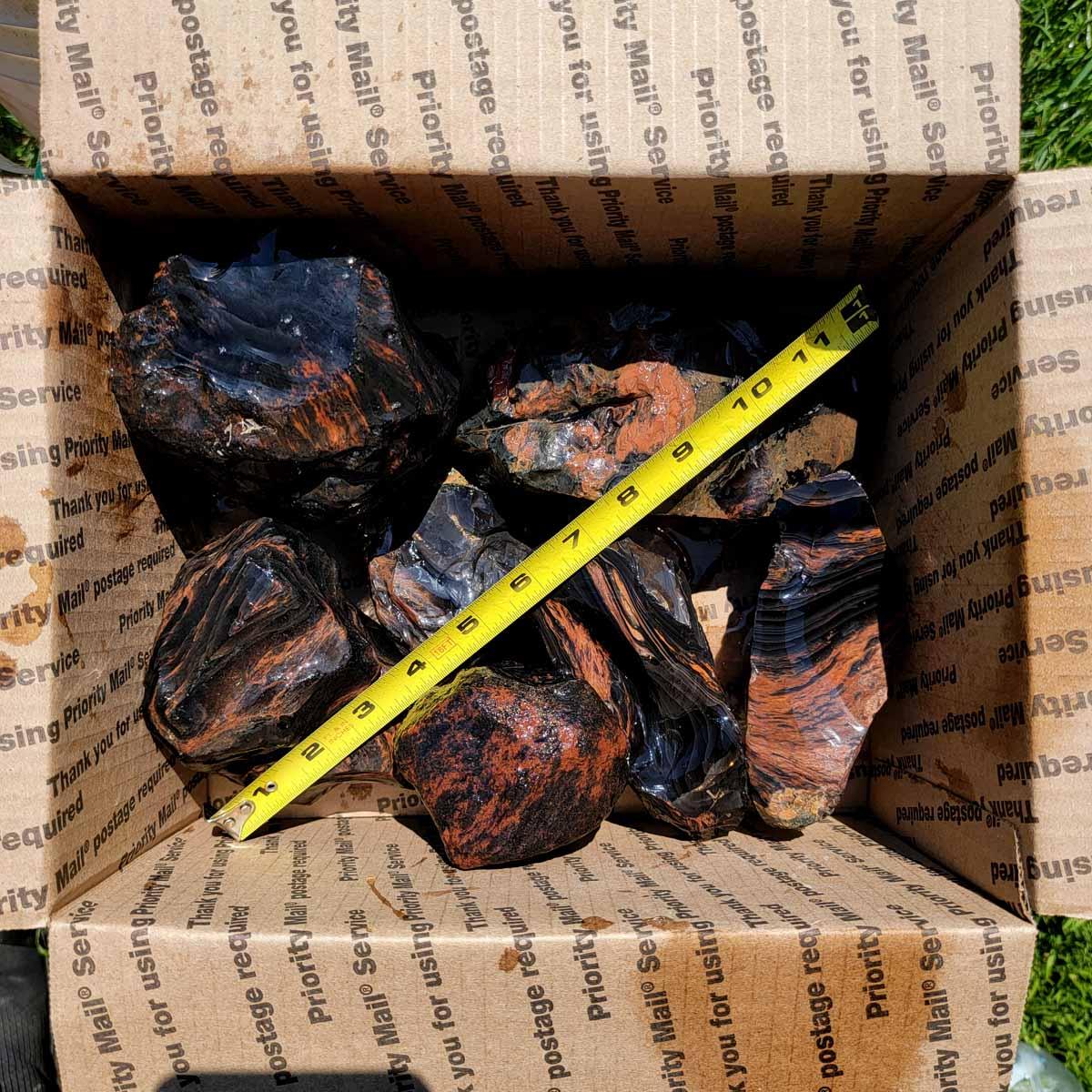 Tri-Flow Sheen Mahogany Mix Old Stock Oregon Obsidian Rough Flatrate! - Lapidary Central