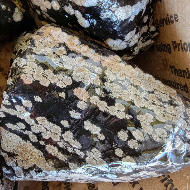 Snowflake Obsidian Rough Flatrate! - LapidaryCentral