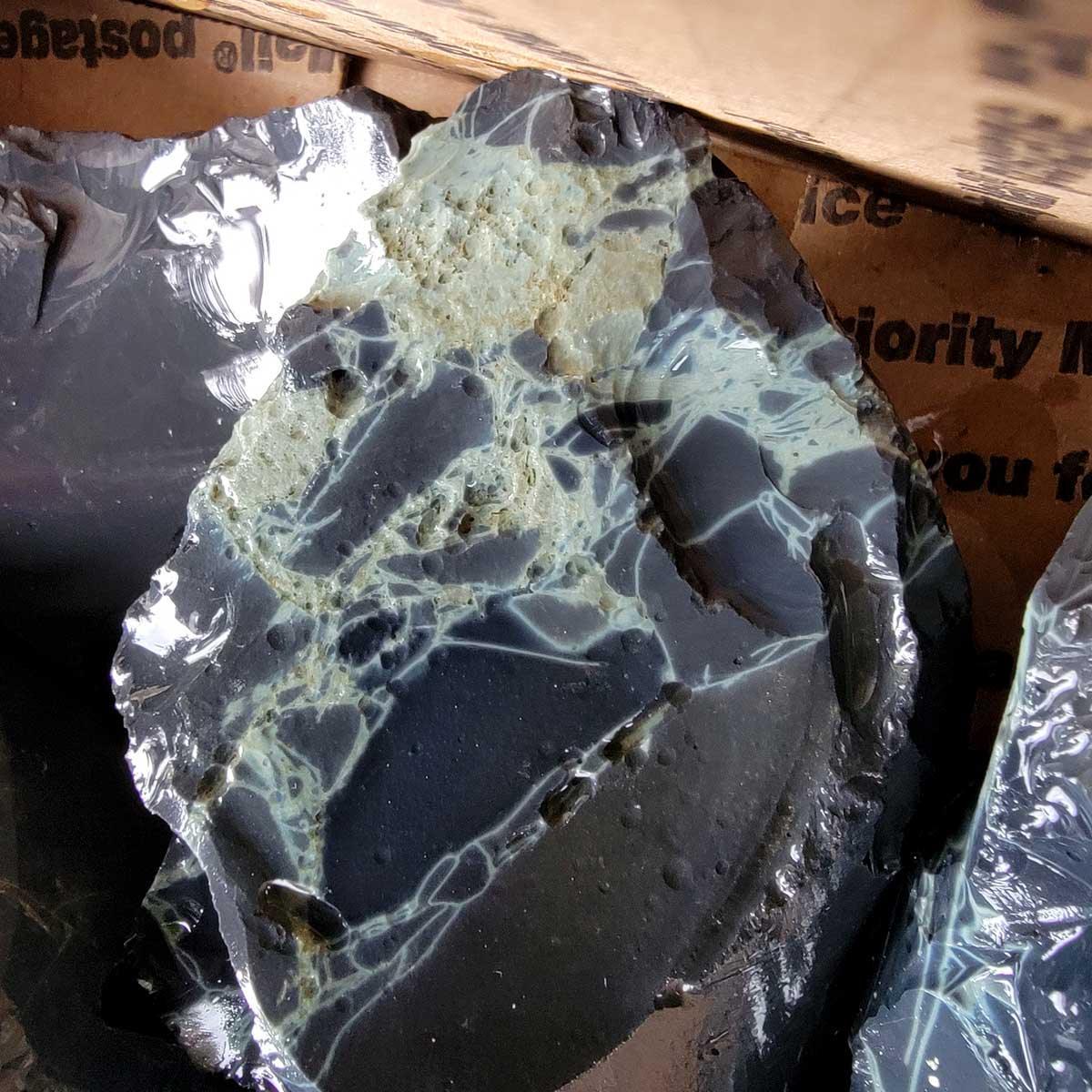 RARE Mexican Spiderweb Obsidian Rough Flatrate! - LapidaryCentral