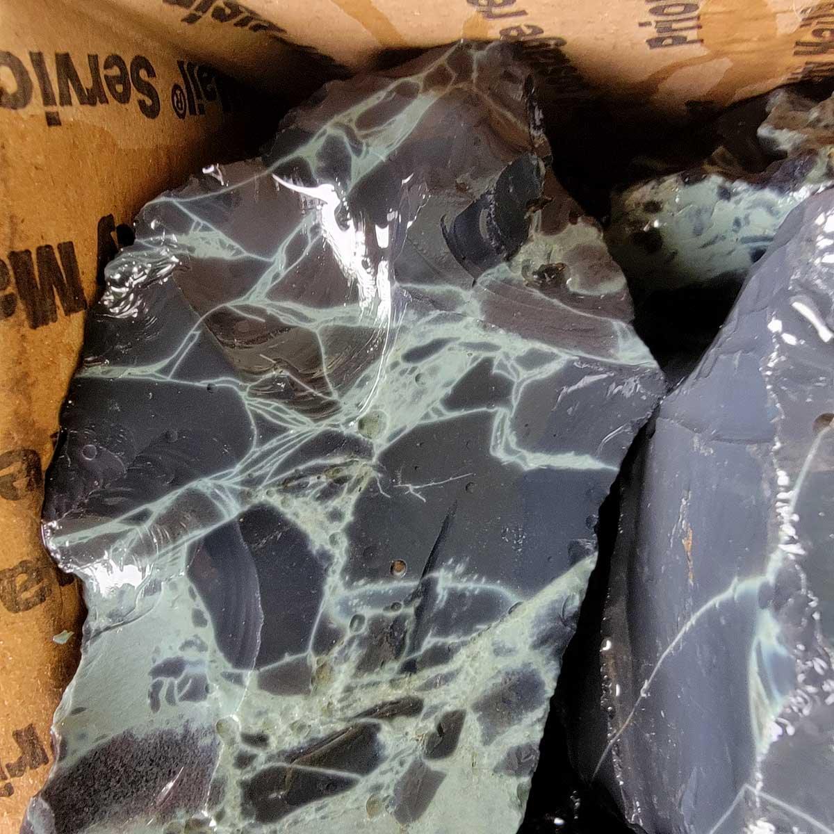 RARE Mexican Spiderweb Obsidian Rough Flatrate! - LapidaryCentral