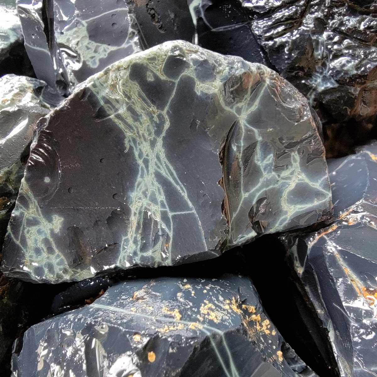 RARE Mexican Spiderweb Obsidian Rough Flatrate! - LapidaryCentral