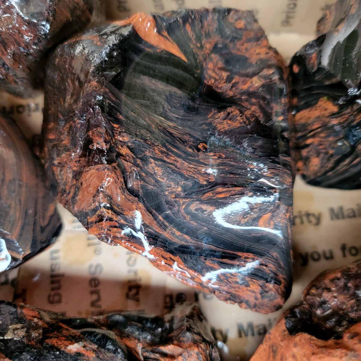 Tri-Flow Mix Old Stock Oregon Obsidian Rough Flatrate! - Lapidary Central