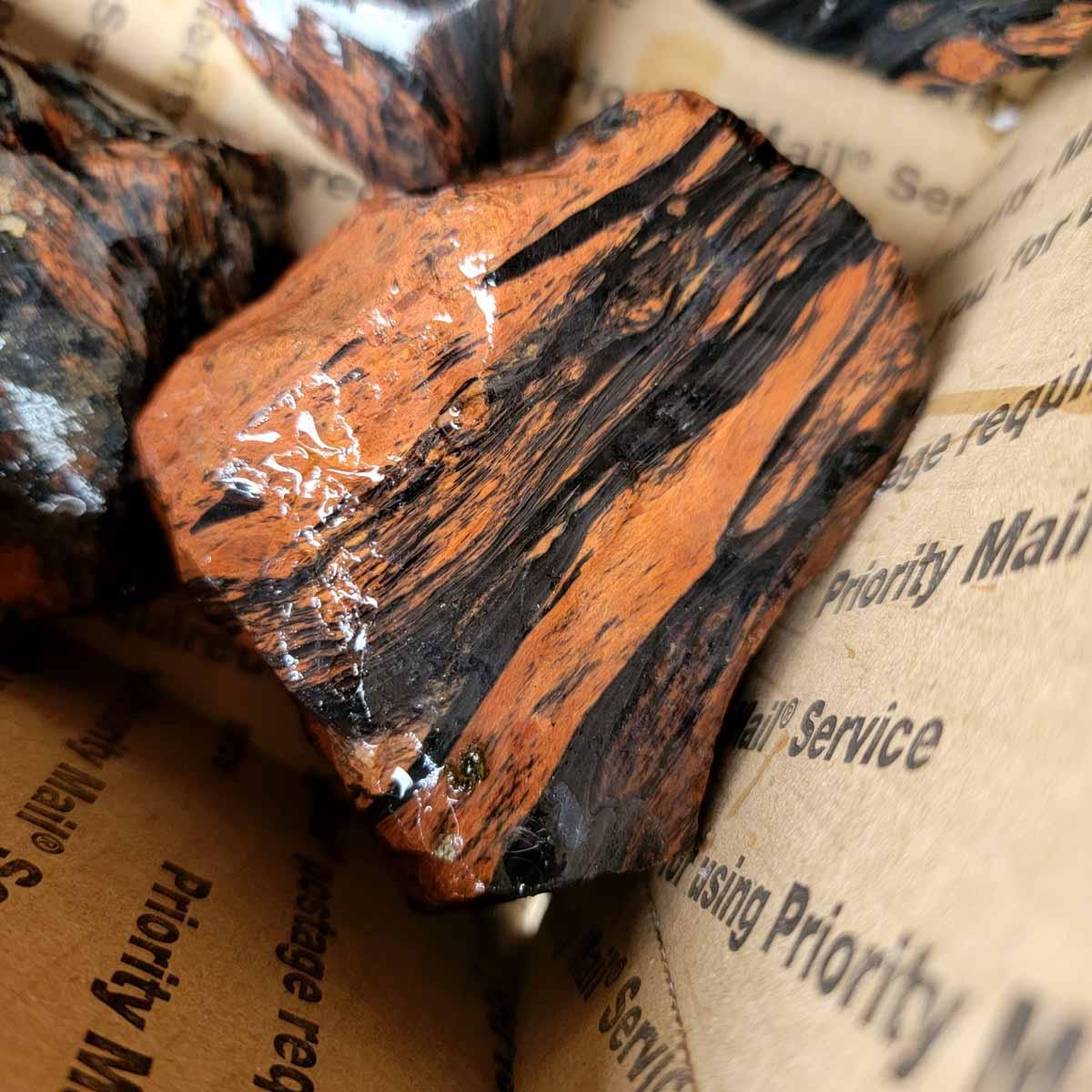 Tri-Flow Mix Old Stock Oregon Obsidian Rough Flatrate! - Lapidary Central