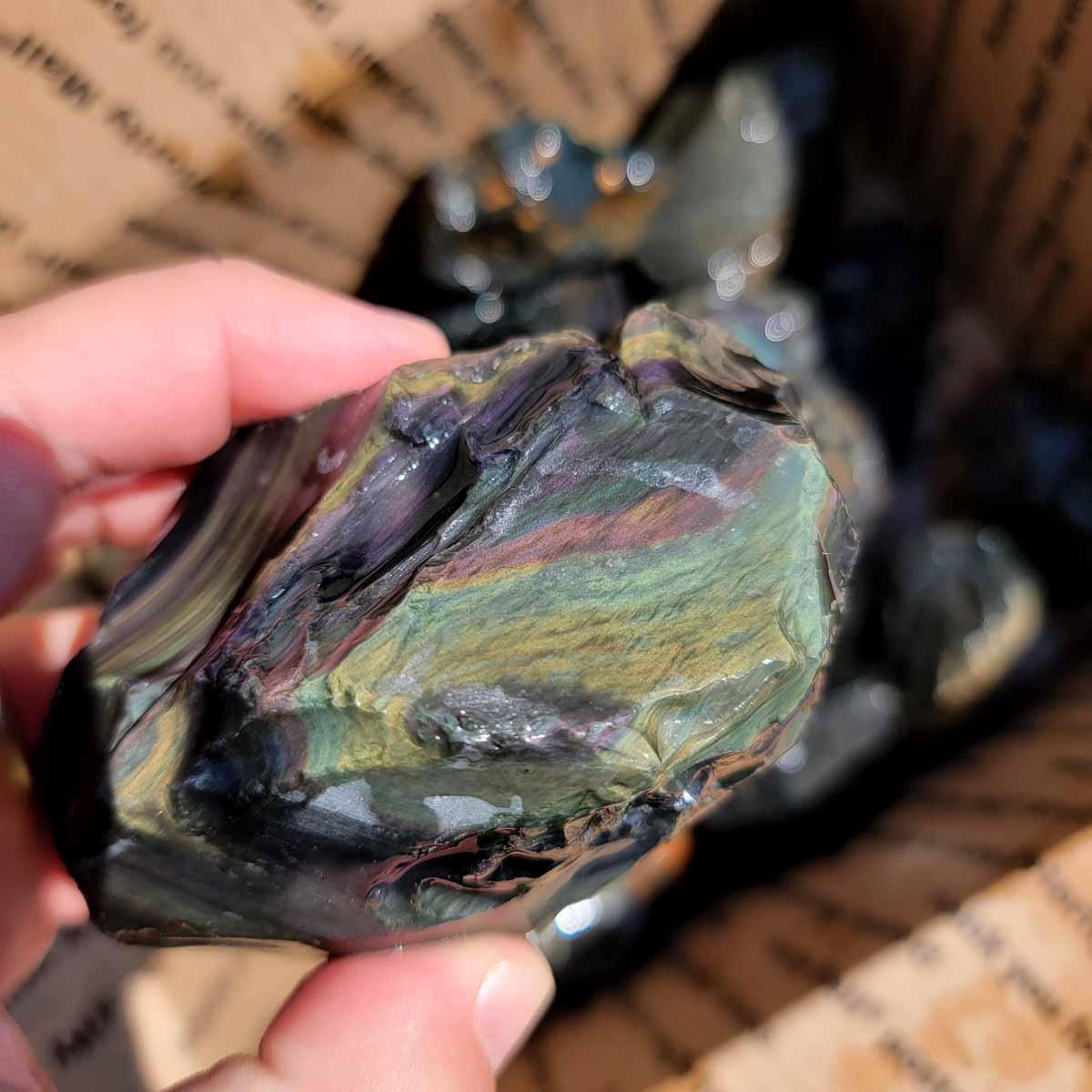 Jaw Dropping Velvet Obsidian Rough Flatrate! - Lapidary Central