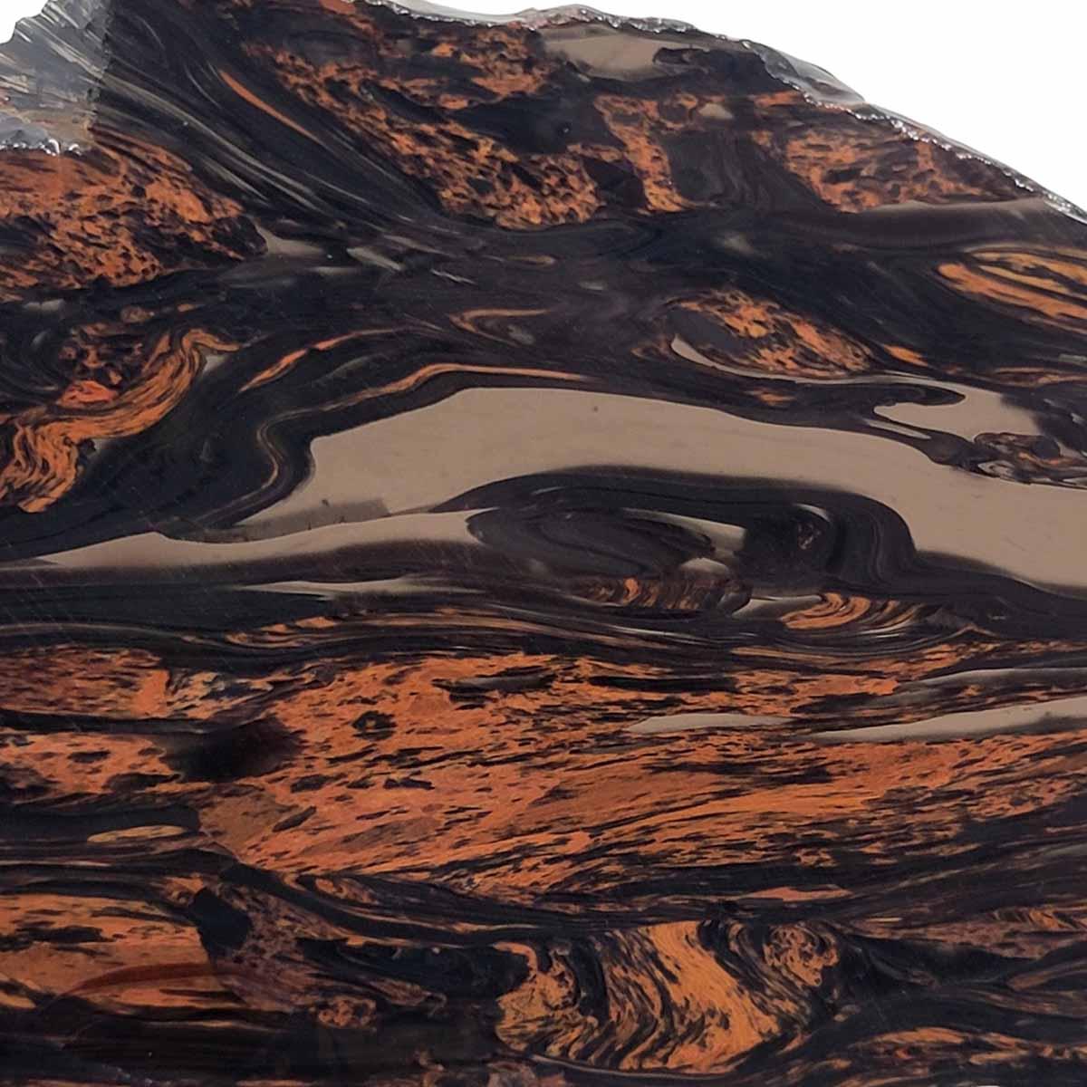 Tri-Flow Mahogany Obsidian Slab! Lapidary Stone Slab! - Lapidary Central