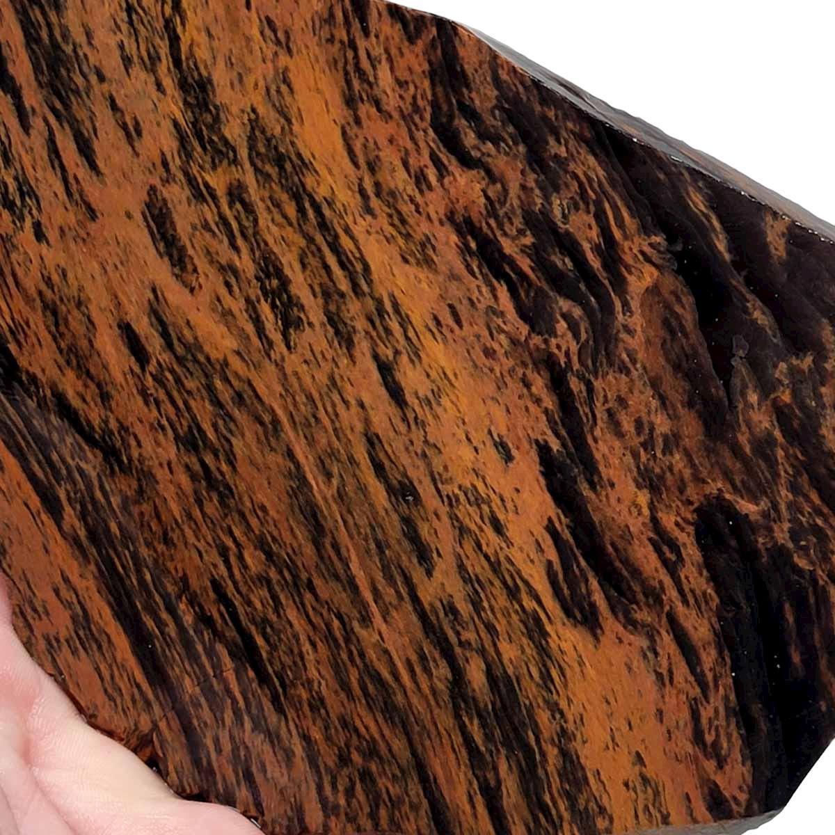 TriFlow Mahogany Obsidian Slab!  Lapidary Stone Slab! - LapidaryCentral