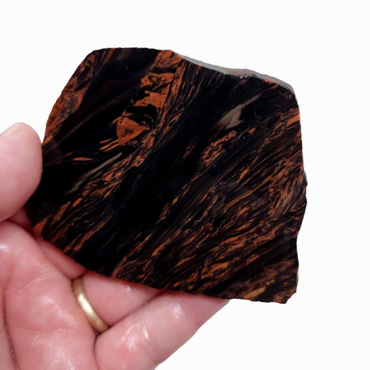 Tri-Flow Mahogany Obsidian Slab!  Lapidary Stone Slab! - LapidaryCentral