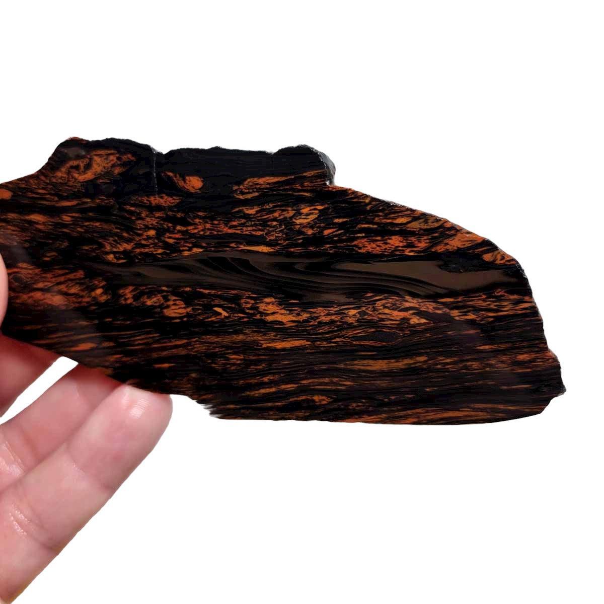 TriFlow Mahogany Obsidian Slab!  Lapidary Stone Slab! - LapidaryCentral