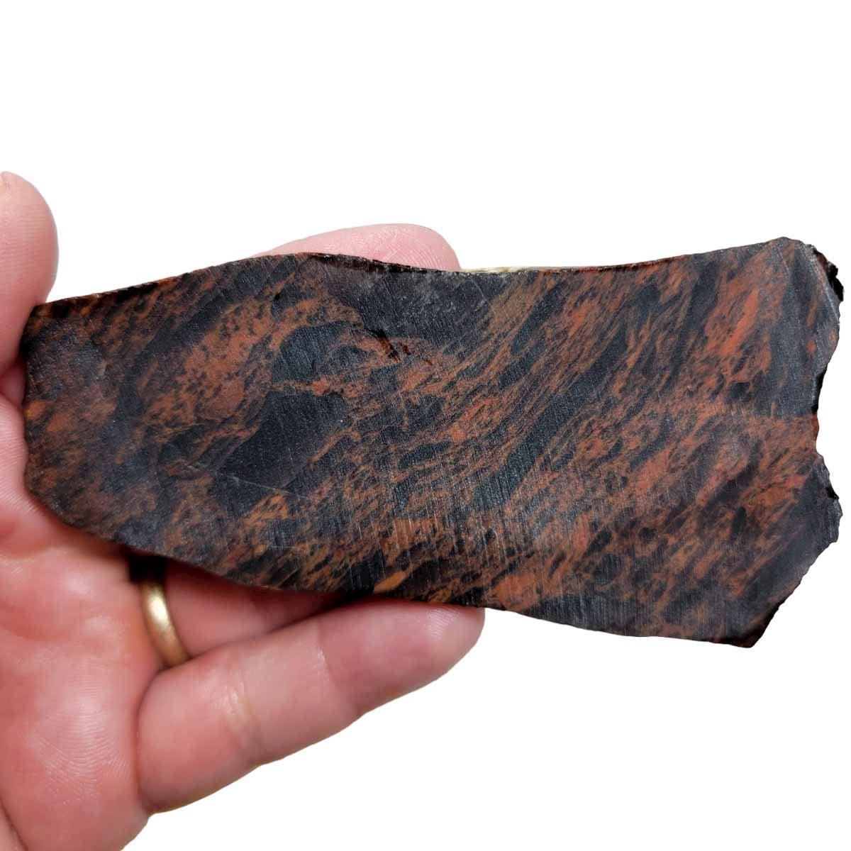 TriFlow Mahogany Obsidian Slab!  Lapidary Stone Slab! - LapidaryCentral