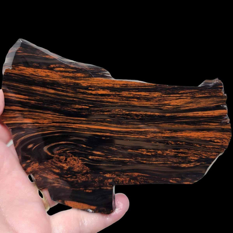 TriFlow Mahogany Obsidian Slab!  Lapidary Stone Slab! - LapidaryCentral