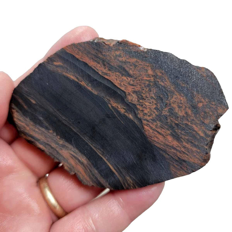 TriFlow Mahogany Obsidian Slab!  Lapidary Stone Slab! - LapidaryCentral