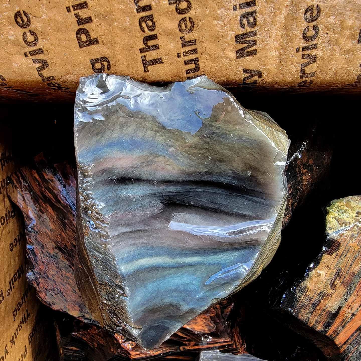 Tri-Flow, Rainbow, Starburst Silver Sheen Mix Old Stock Oregon Obsidian! - LapidaryCentral